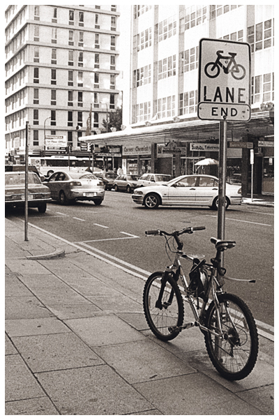 "Bike Lane End..."