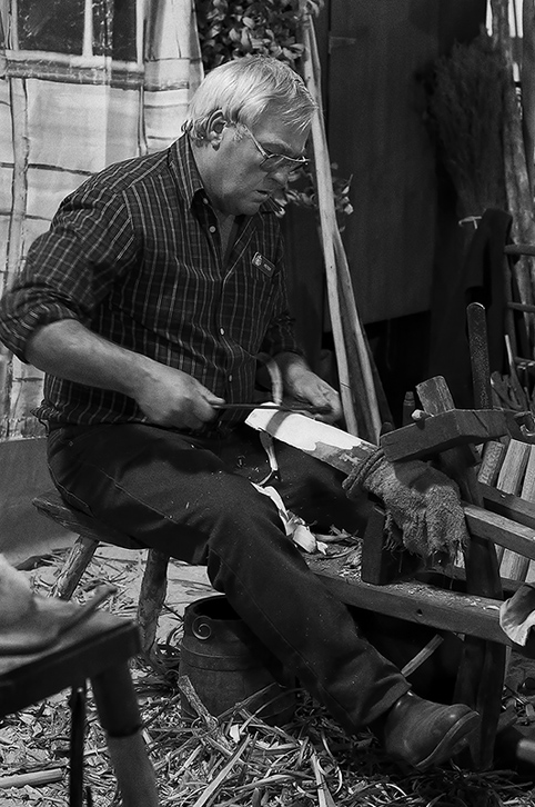 Peter working wood